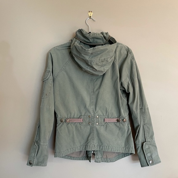 💙 Eve of Eden Green Hooded Utility Jacket Size M - Picture 2 of 2